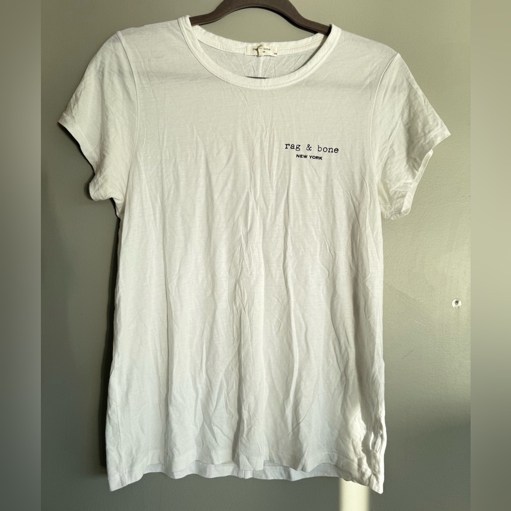 rag & bone New York logo printed white crew neck tee